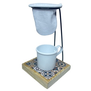 SUPORTE MINI PARA COADOR COM XICARA BRANCA E REFIL em Oferta na Shopee