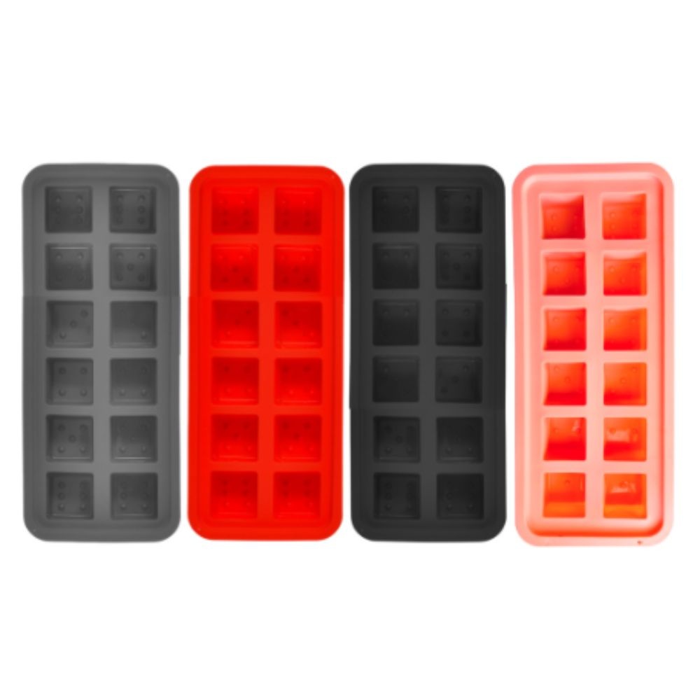 Forma Silicone Gelo 26x11CM Papinha Frutas Com12 Divisórias Grande Utensilio Cozinha Multicoloridas