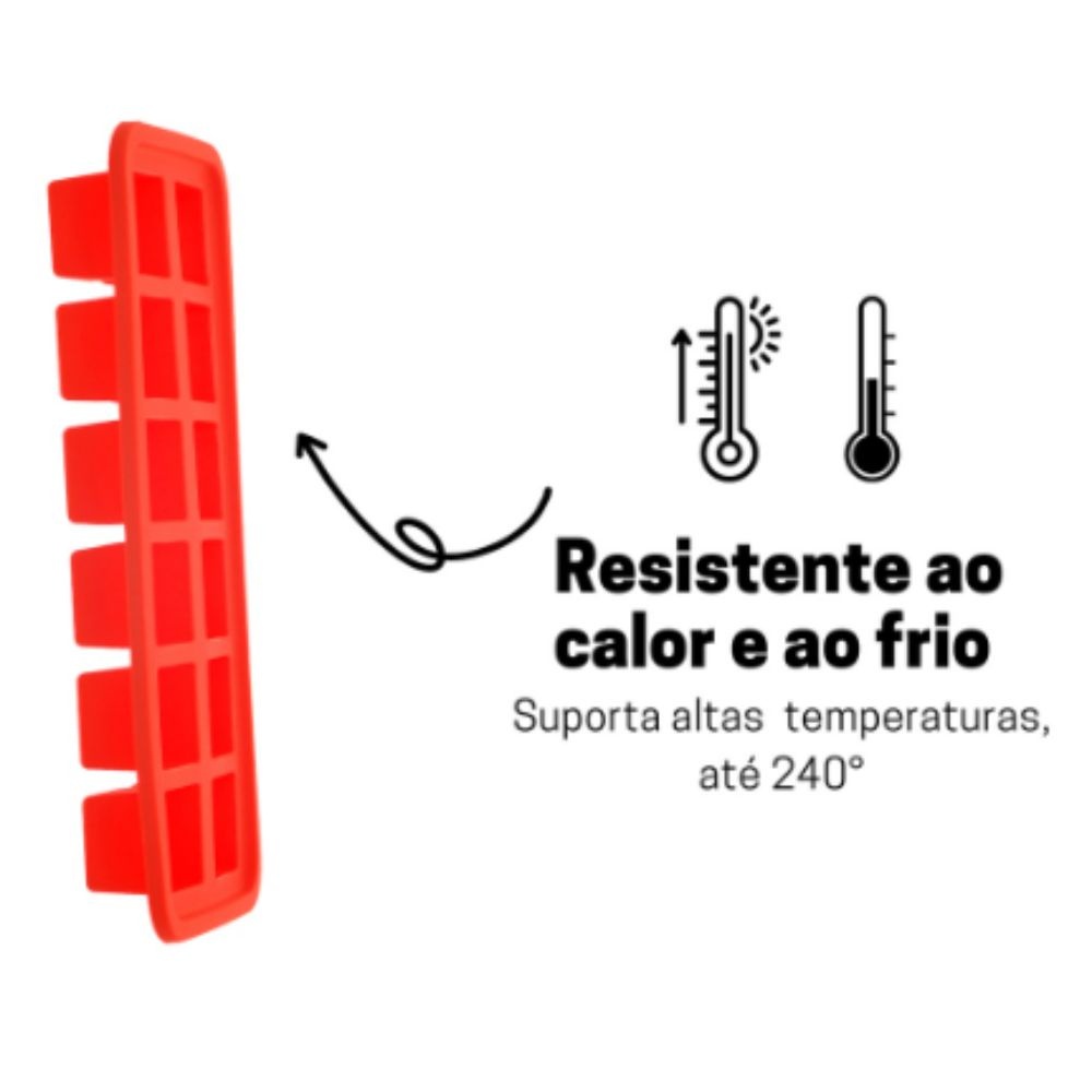 Forma De Silicone Para Gelo 26x11CM Papinha Frutas Com12 Divisórias Grande Utensilio De Cozinha Multicoloridas