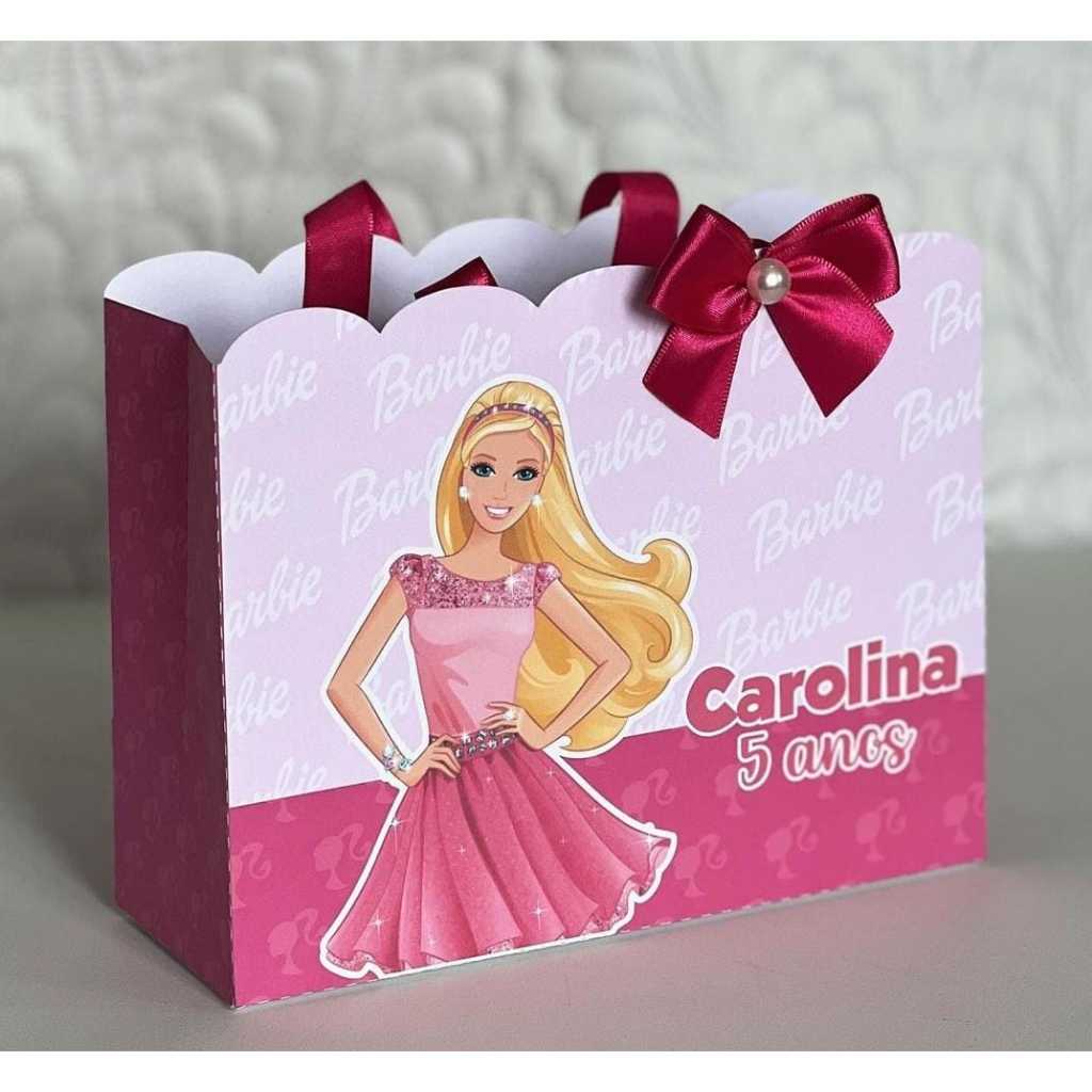 SACOLA PERSONALIZADA BARBIE/LEMBRANCINHA/FESTA