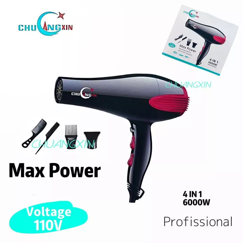 Secador De Cabelo Turbo Profissional 6000w 4 Em 1 110v / 220v