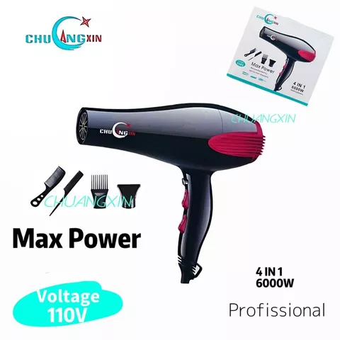Secador De Cabelo Turbo Profissional 6000w 4 Em 1 110v / 220v