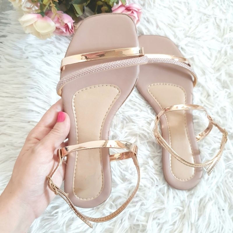 Sandália Feminina Rasteirinha com Brilho ou Trançada Modelos Diversos