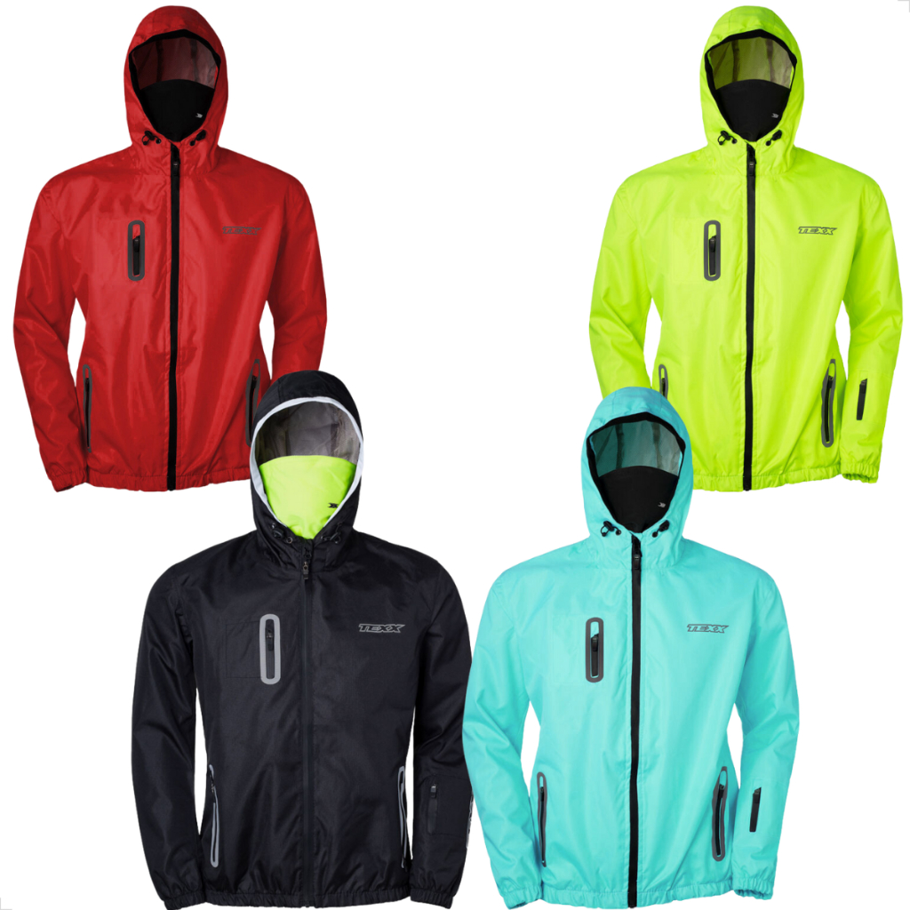 Jaqueta Impermeável Texx Corta Vento Neon Com Balaclava Costurada no Gorro Sistema Stowater