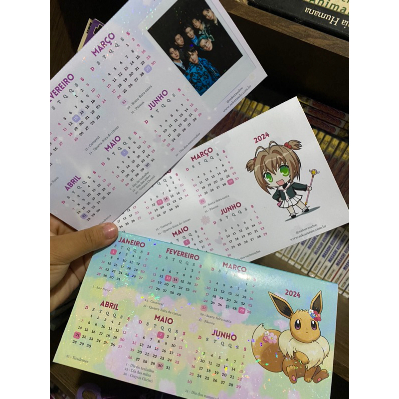 Calendário de Mesa 2025 Pokemon kpop Sakura personalizado