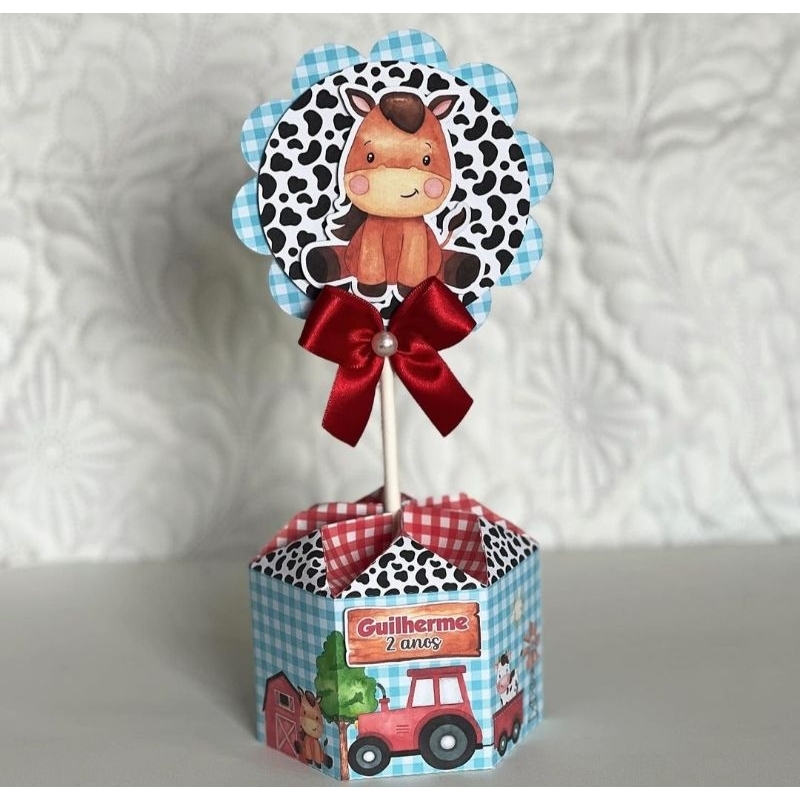 Centro de mesa personalizado fazendinha