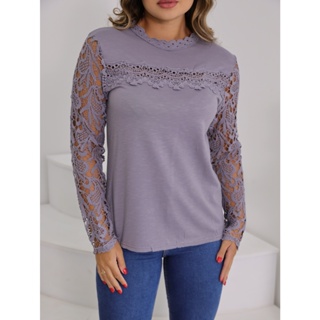 CAMISA MANGA LONGA LISA COM PEDRINHA PARTE DE CIMA em Oferta na Shopee