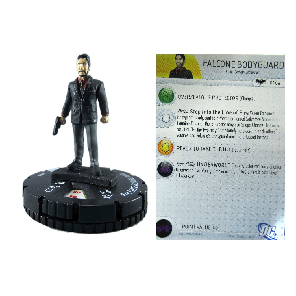 Miniatura Heroclix Falcone Bodyguard 010 Batman The Dark Knight Rises