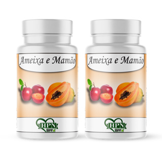 Ameixa e Mamão suplemento em cápsulas/500mg saúde intestinal kit 2 potes em Oferta na Shopee