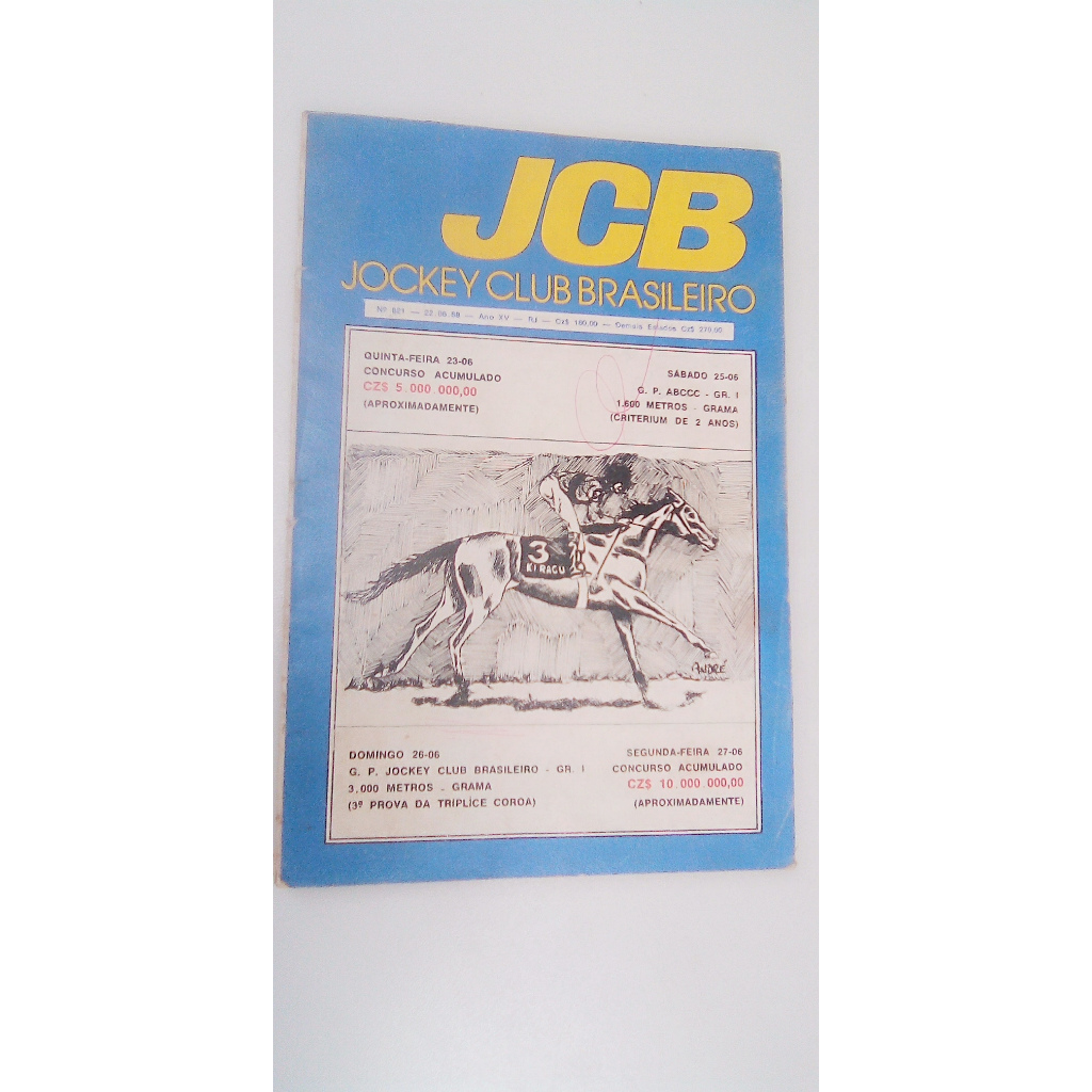 livro - Jcb Jockey Club Brasileiro. Numero 821 - marcações de caneta