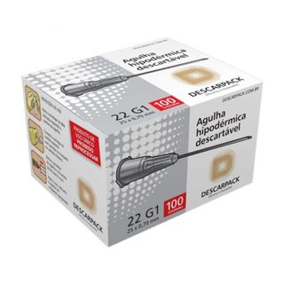 Agulha HiPodérmica Descartável 25x0,70 Descarpack 100 Unidade