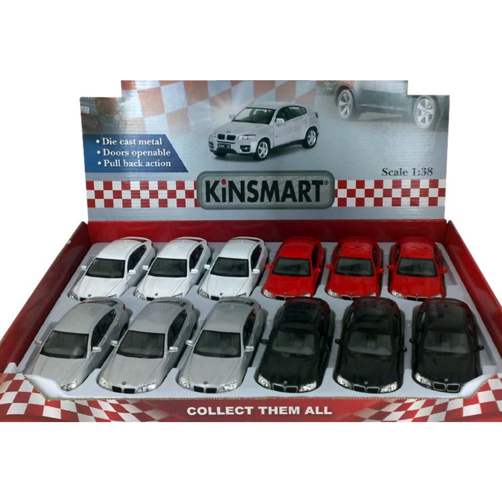 Miniatura carro De Ferro BMW X6 12cm 1/38 KINSMART abre as portas