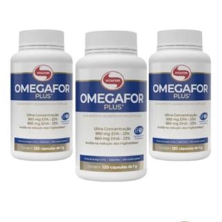 Kit 3x Omegafor Plus Óleo De Peixe Plus Vitafor 120 Un