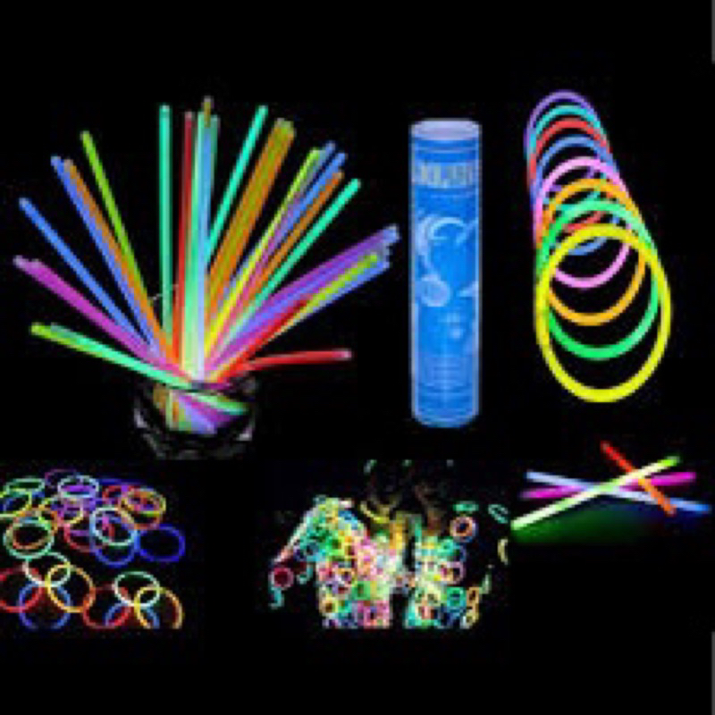 Kit 100 Pulseiras Neon Festa Balada Brilho Fluorescente Led