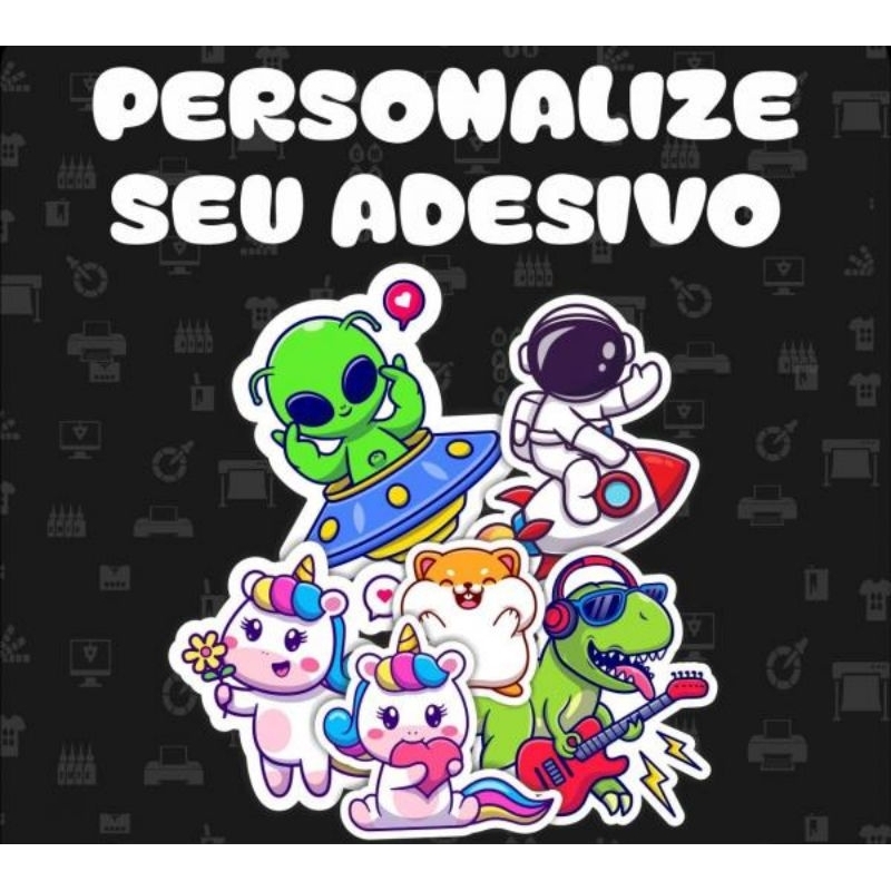 Adesivo papel 130g personalizado corte especial e laminação.