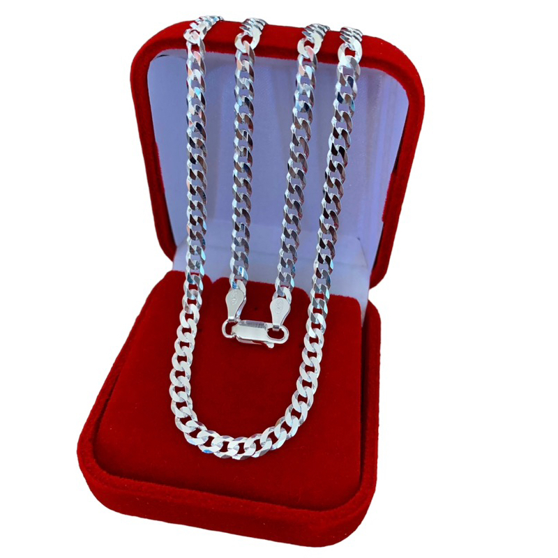 Corrente Masculina de Prata 925 Grumet 4mm 60, 70 ou 80cm. Prata legítima maciça.
