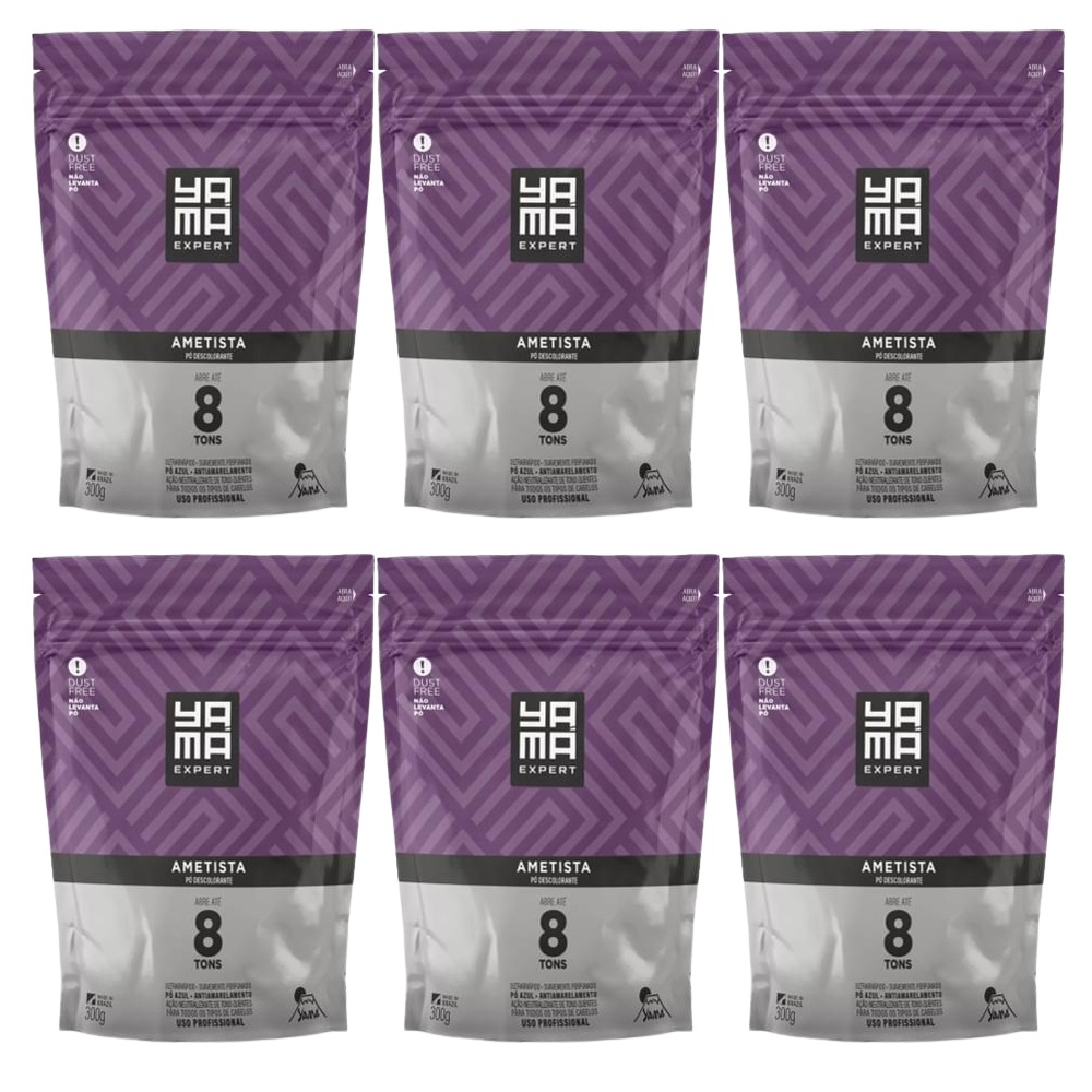 Kit Pó Descolorante Yama Ametista Refil  300g com 6/un
