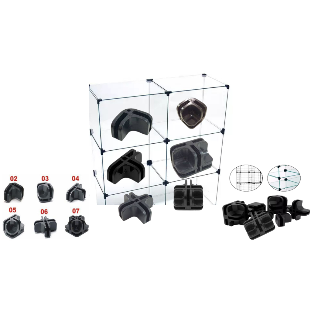 Conectivos kit 42 peças conectores para montagem de balcão de vidro temperado ou Aramado
