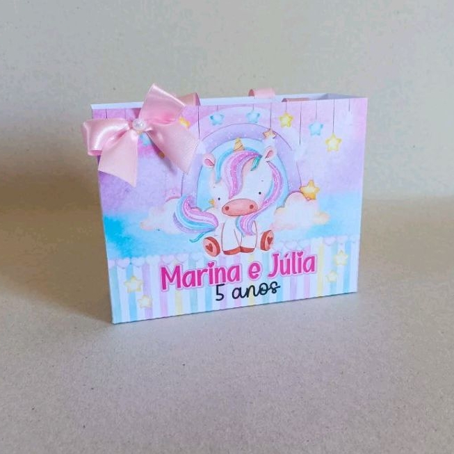Sacolinha Unicórnio | Lembrancinha | Kit festa | Aniversário | Festa Infantil