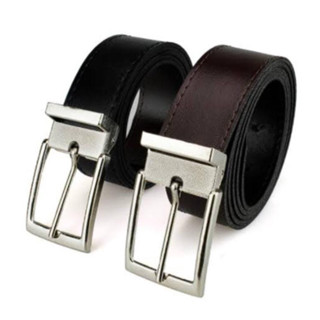 kit 2 Cinto Masculino Social Couro Sintético Dupla Face Preto e Marrom Barato Promoção
