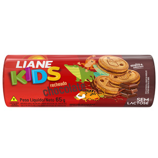 BISCOITO RECHEADO LIANE KIDS CHOCOLATE ZERO LEITE 65g | Lanchinho para Escola | Sem Lactose | Vegano