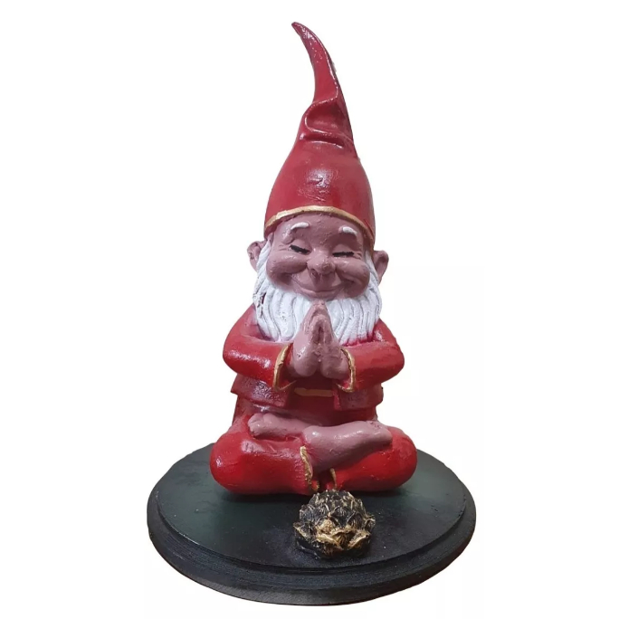Incensário Vareta Decoração Gnomo E Duende Zen Vermelho
