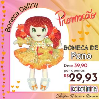 Boneca de pano - brinquedo de pano para meninas - brinquedo artesanal para criança brincar ou decorar