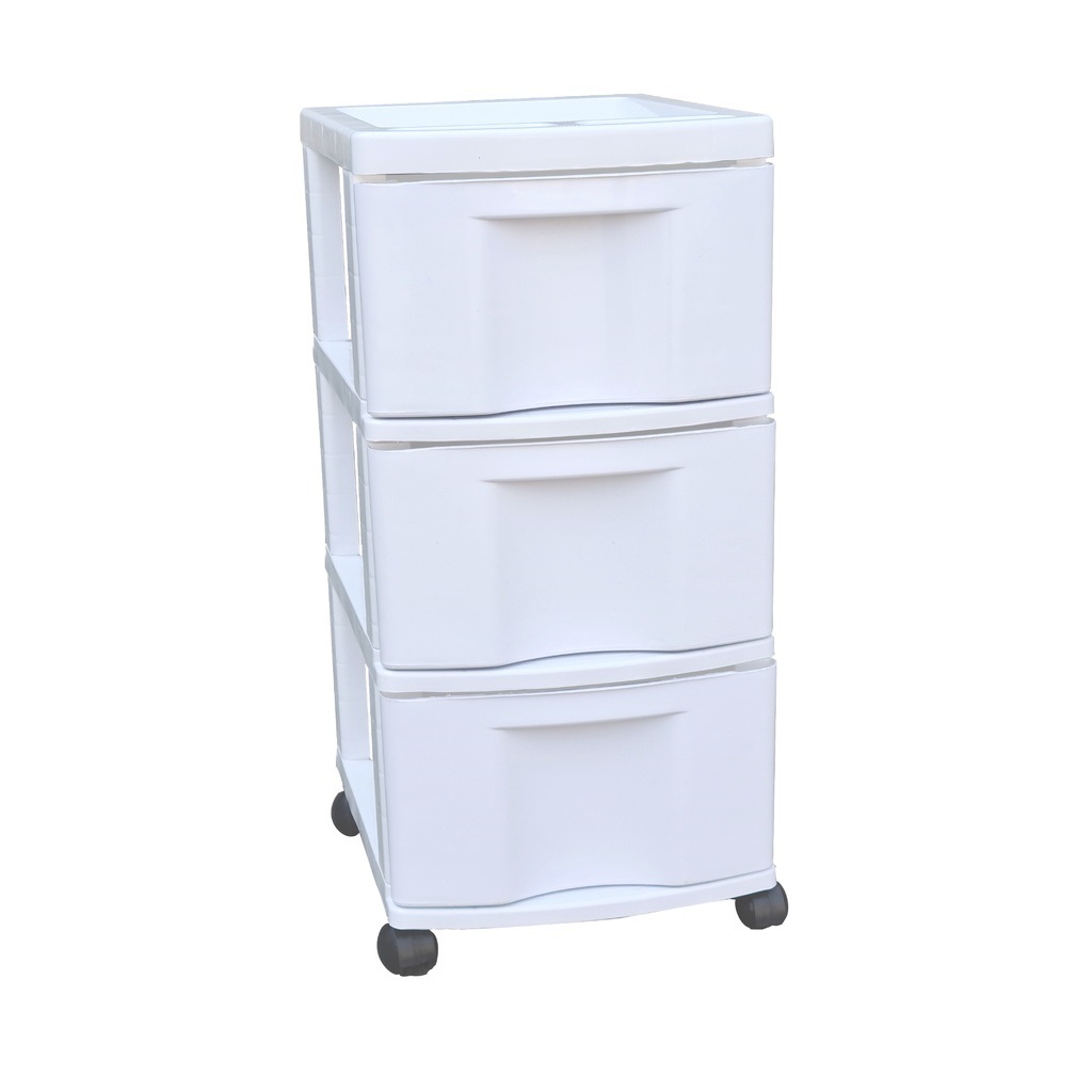 Gaveteiro Plástico 3 Gavetas Todo Branco COD.931 em Oferta na Shopee