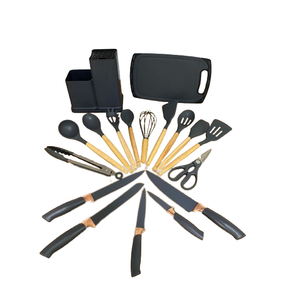 Kit 19 Peças - Jogo de Utensílios de Cozinha em Silicone Completo - Antiaderente e Resistente ao calor