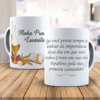 Caneca Lembrancinha Minha Primeira Eucaristia - Porcelana 325 ML em Oferta na Shopee