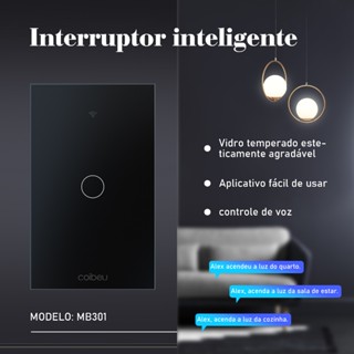 COIBEU Interruptor Inteligente Wifi Smart 1-4 Botões Com Neutro Alx Preto