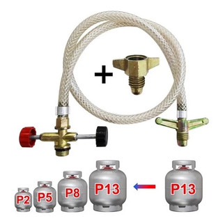 Mangueira Tranferidor de Gás Com Adaptador Para Todos botijões de Gás 13kg 8kg 5kg 2kg em Oferta na Shopee