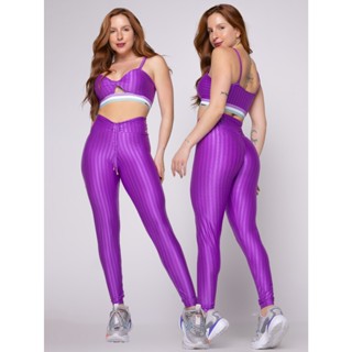 Conjunto Fitness Fisíco Empina Bumbum Calça E Top Feminino Academia Cintura Alta