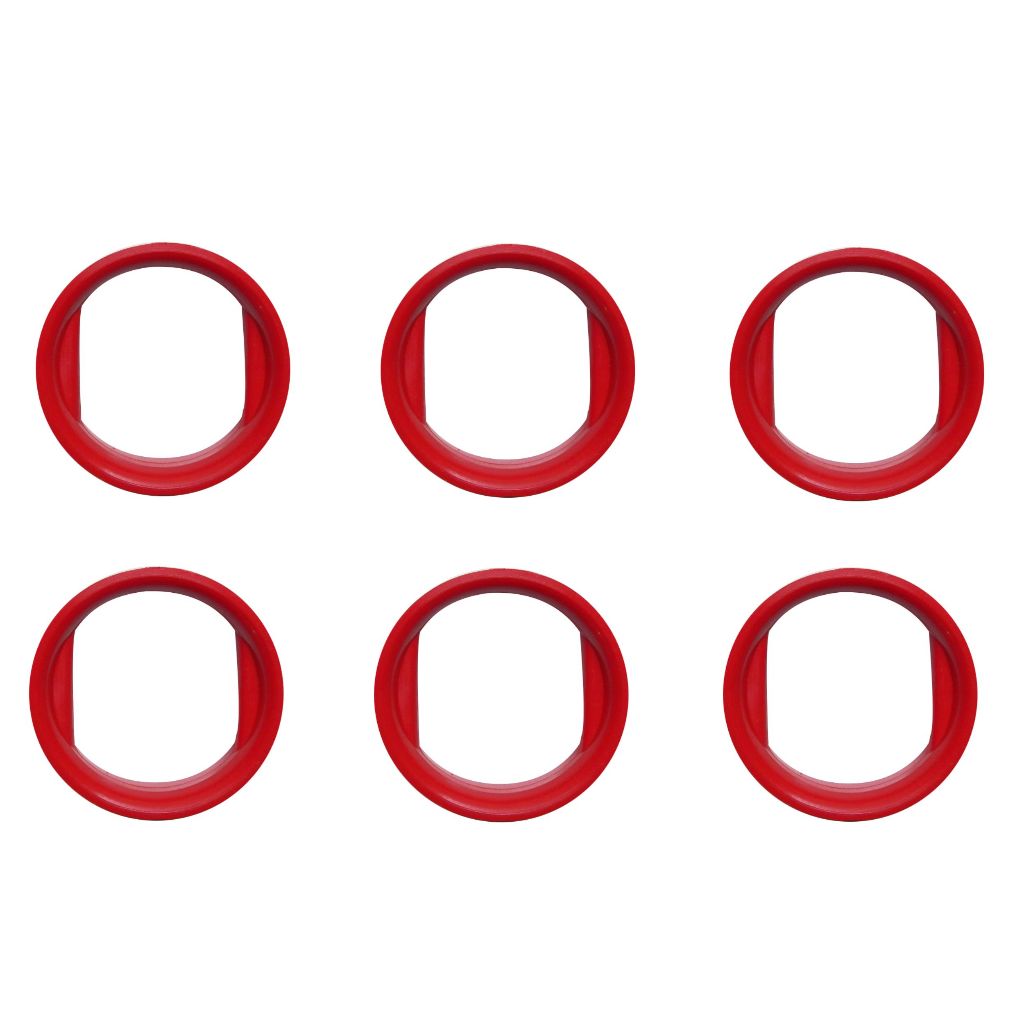 Caçapa Aro oval 53mm Vermelha 6 peças para Sinuca / Bilhar