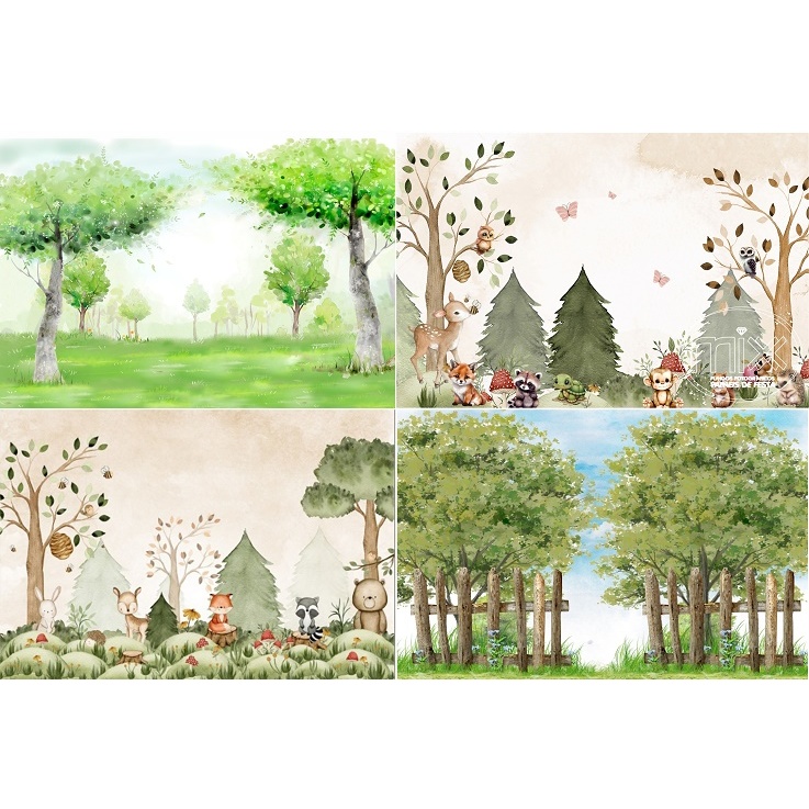 Fundo Fotográfico Sublimado Em Tecido Bosque, Floresta Infantil