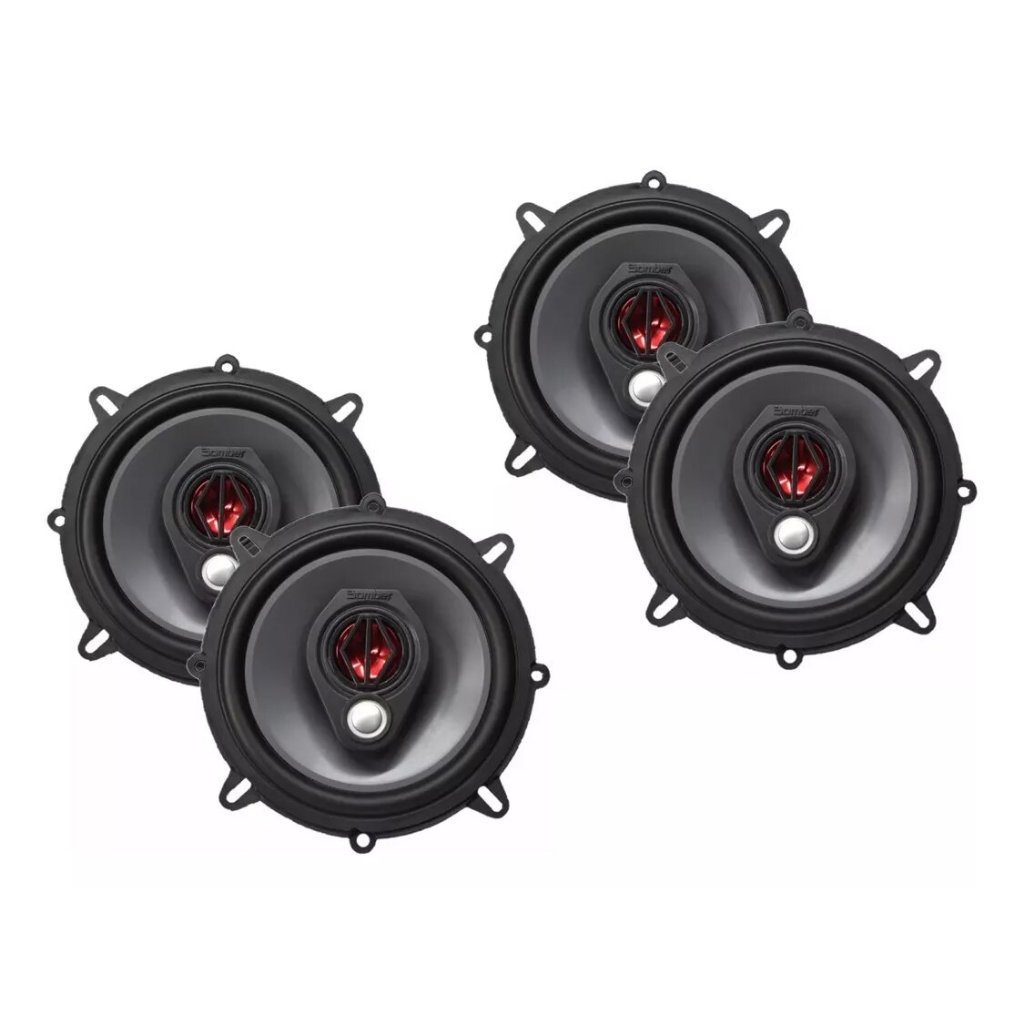 Kit 4 Alto Falantes Triaxial Bomber Universal BBR 5 Pol 200W Rms 4 Ohms - Spare Parts and Accessories for Vehicles