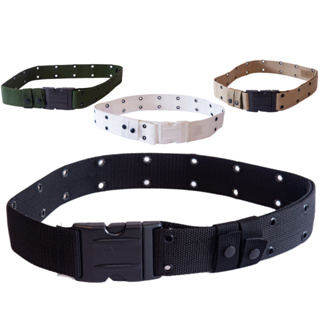 Cinto Tático Ilhós - Escolha sua Cor: Verde, Preto, Branco e Tan - Guarnição/Militar - Ajustável em Oferta na Shopee