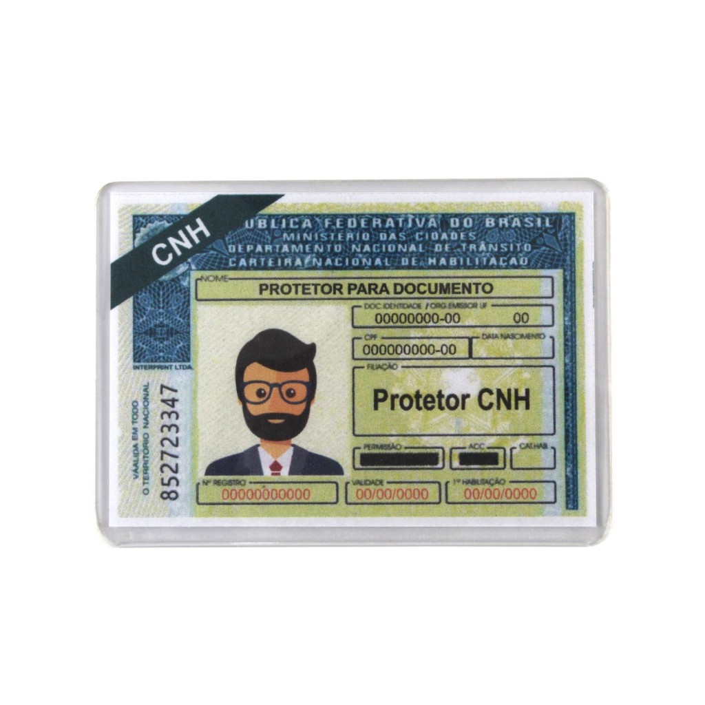 Capa Porta Acrílico Documento CNH Kit 500 unidades