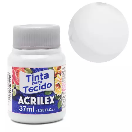 Tinta Tecido Branco Fosca 37 ml - Acrilex