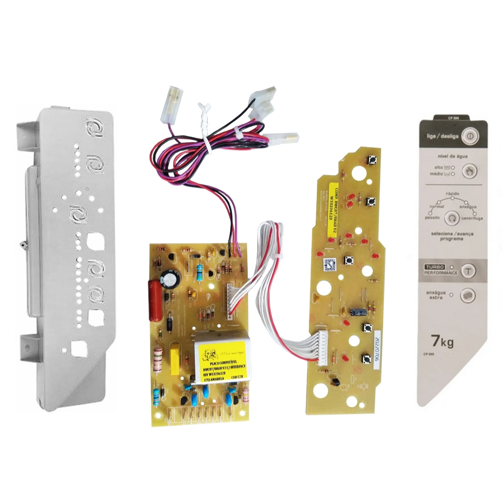 Placa Potencia Interface Suporte e Adesivo para Lavadora Brastemp BWC07 W10206120 326050619 326050620 em Oferta na Shopee