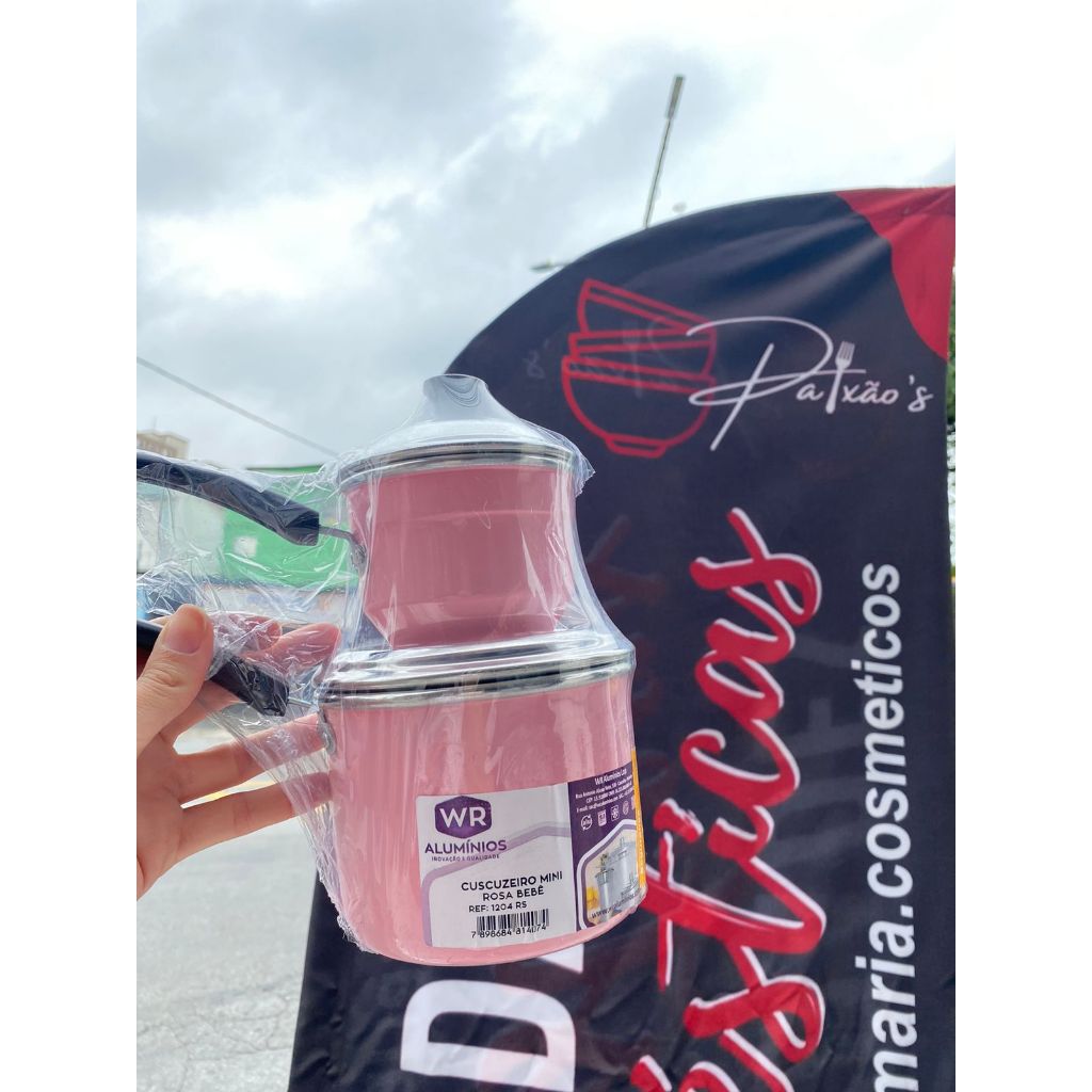 Cuscuzeiro Mini de Alumínio - Rosa