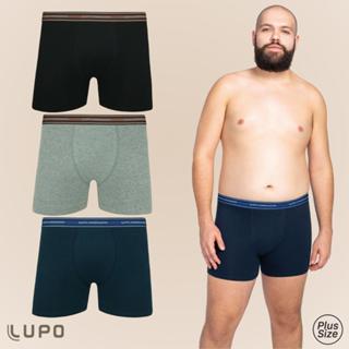 Kit Com 3 Cuecas Boxer Box Algodao Original Lupo Modelo Plus Size Tamanho Grande