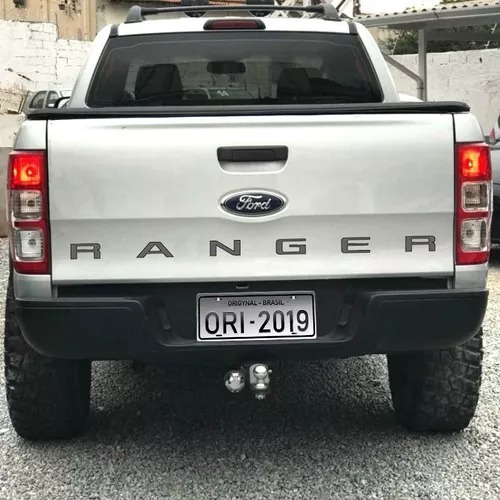 ADESIVO Ranger TAMPA TRASEIRA FORD RANGER 2016 até 2020 GRAFITE COM PRETO 230X75X75