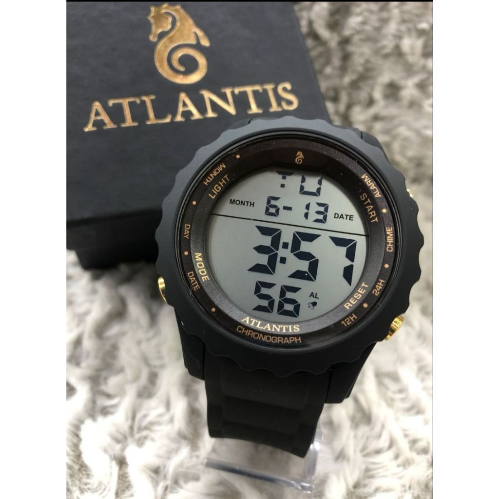 Relógio Esportivo Atlantis Digital Masculino Preto 100% a Prova D'água
