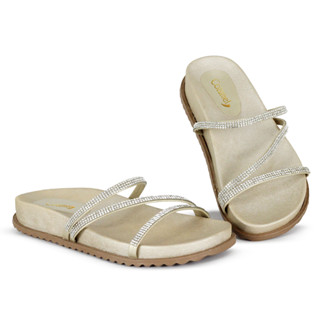 Rasteira Papete Birken Strass Brilhante Delicado Lindo Cozumel Original - Pronta Entrega