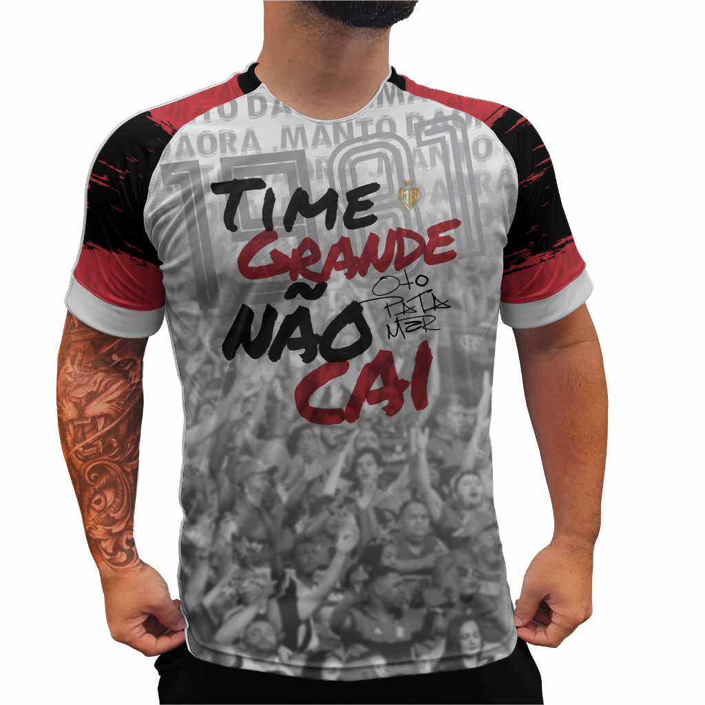 CAMISETA DRY FIT FLAMENGO TIME GRANDE NÃO CAI BRANCA