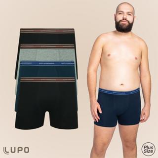 Kit De 4 Cuecas Basic Lupo Boxer Box Original Plus Size Até O 64 De Algodão Tamanho XG XXG XXXG