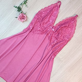 Camisola Plus Size Renda e Microfibra 627
