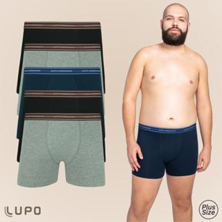 Kit Com 5 Cuecas Boxer Box Algodao Original Lupo Modelo Plus Size Tamanho Grande