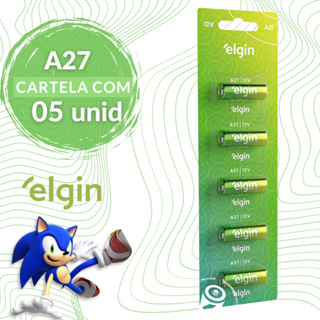 5 Baterias Pilha Alcalina A27 12V Elgin Controle Alarme Portão em Oferta na Shopee